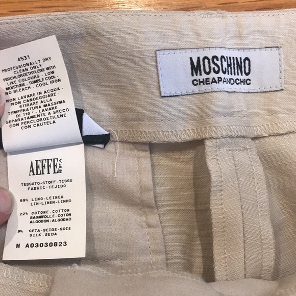 Moschino Cheapandchic Linen Blend Trousers Size 6 - Picture 2 of 9
